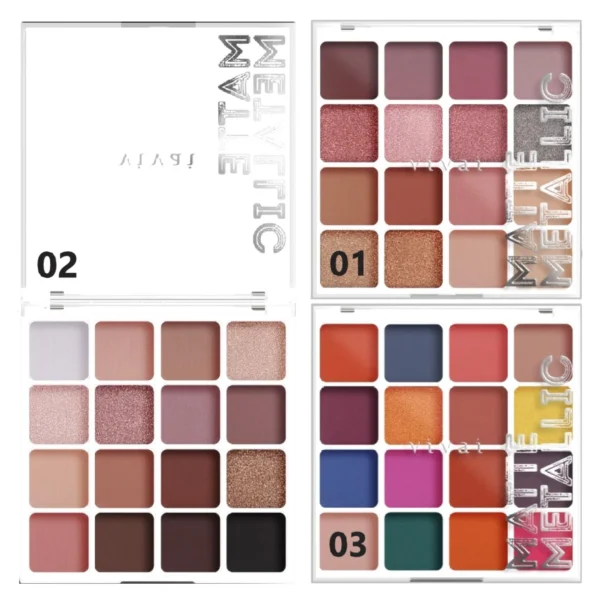 Paleta de 16 Sombras Matte Metalic